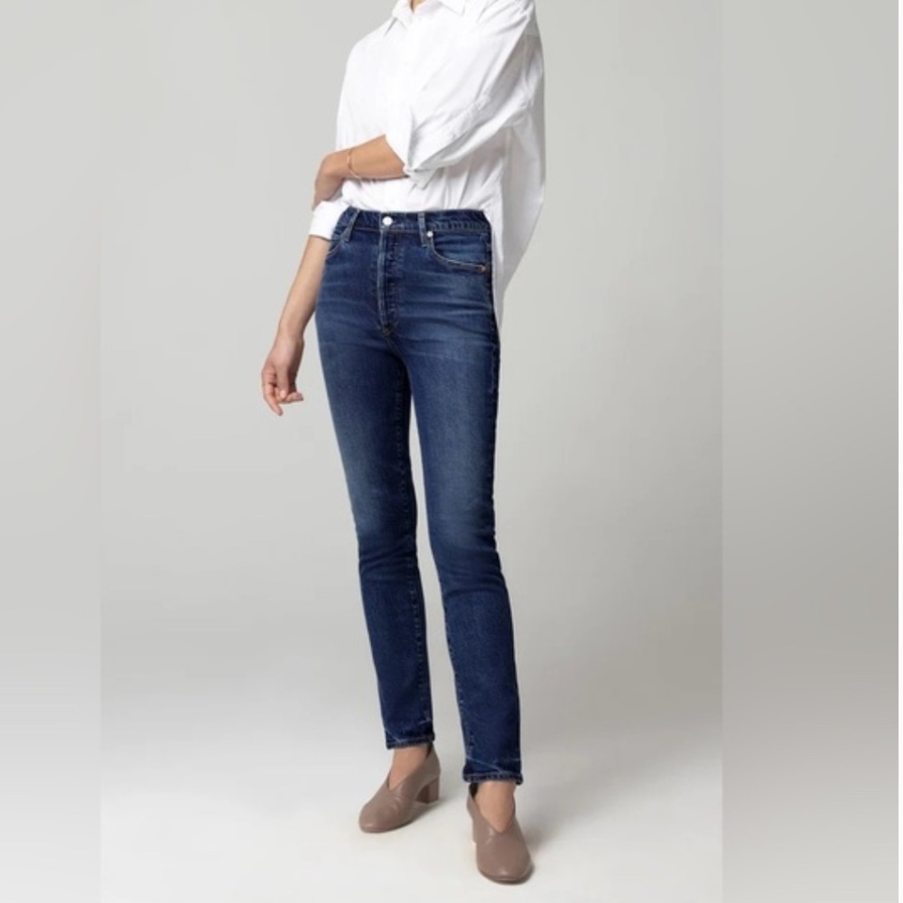 Citizens of Humanity Olivia High Rise Slim Ankle in Gleams Blue Jean size 25